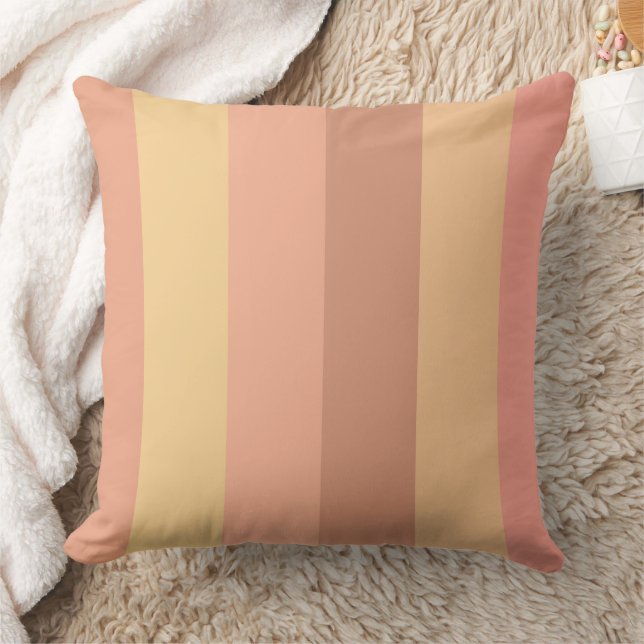 Pastel Peach Color Palette Throw Pillow (Blanket)