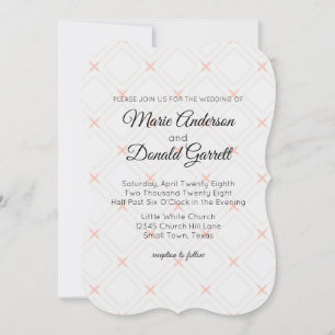 Pastel Peach Cream Geometric Wedding Invitation