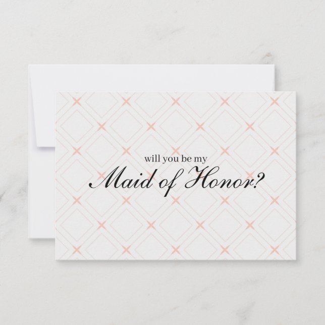 Pastel Peach  Cream Will You Be My Maid of Honor (Front)