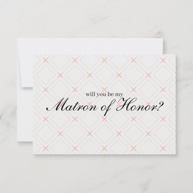 Pastel Peach Cream Will You Be My Matron of Honor (Front)