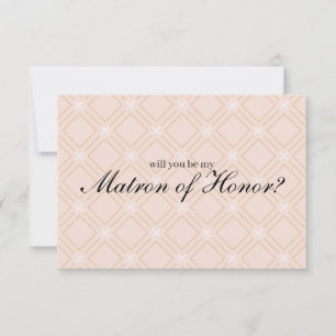 Pastel Peach Gold Will You Be My Matron of Honor