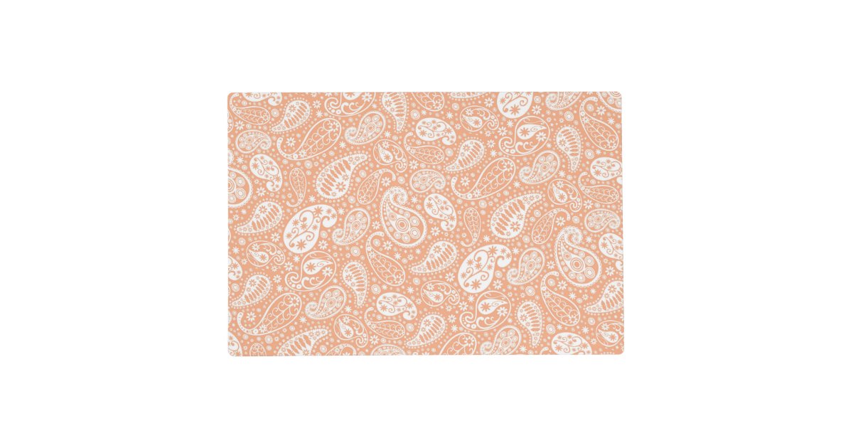 Pastel Peach Paisley Placemat Zazzle