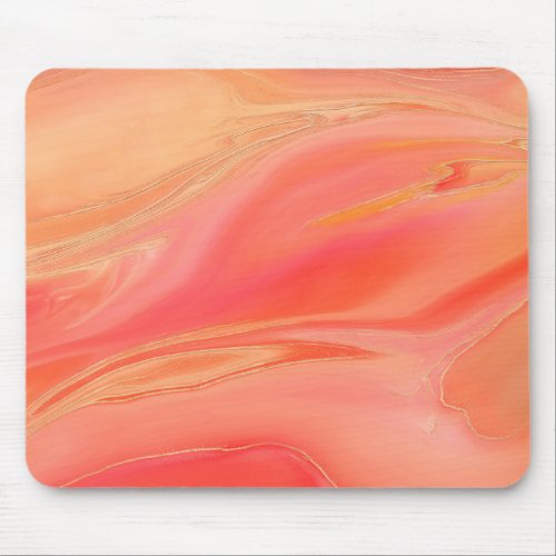 Pastel peach pink abstract mouse pad