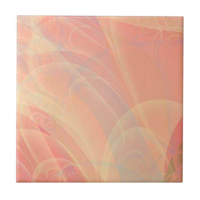 Pastel Peach Pink Yellow Silky Texture Ceramic Tile (Front)