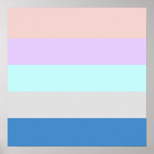 pastel peach purple mint grey blue color block poster