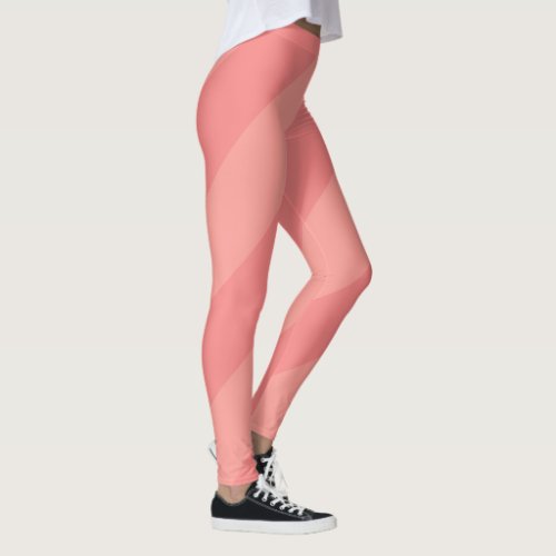 Pastel Peach Tones Elegant Stripes Template Trendy Leggings