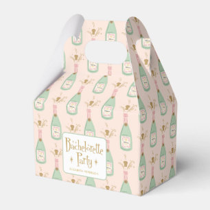Pastel Peachy Bachelorette Party Sparkle Favor Boxes