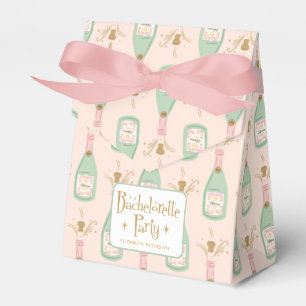 Pastel Peachy Bachelorette Party Sparkle Favor Boxes