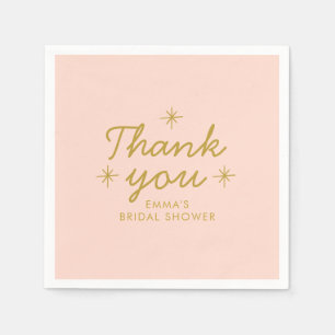 Pastel Peachy handwritting Bridal Shower Napkins