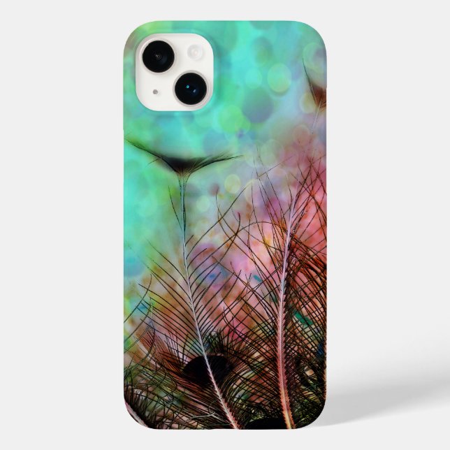 Pastel Peacock Feathers Case-Mate iPhone Case (Back)