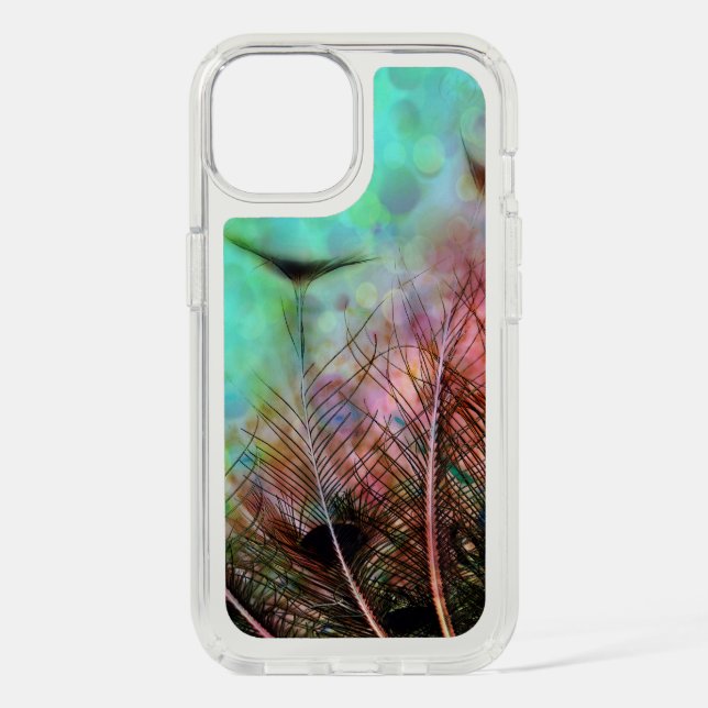 Pastel Peacock Feathers Speck iPhone Case (Front)