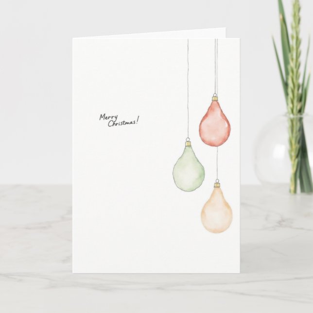 Pastel Pear Ornaments Christmas Card (Front)