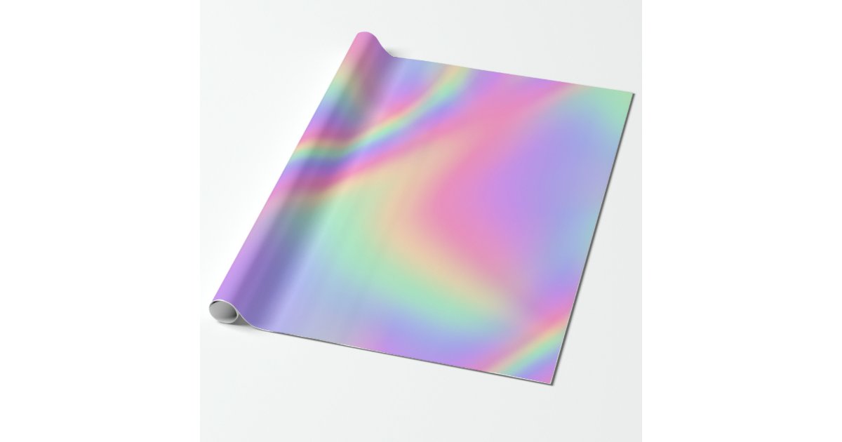 pastel pearl holographic wrapping paper | Zazzle