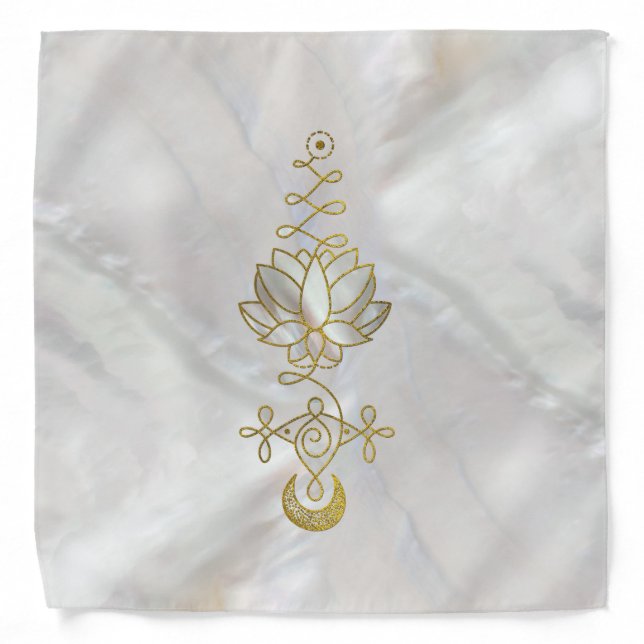 Pastel Pearl Unalome Lotus Symbol Bandana (Front)