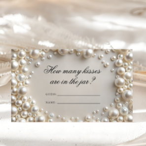 Pastel Pearls How Many Kisses Bridal Game Enclosure Card