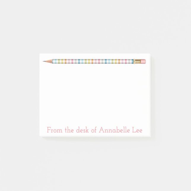 Pastel Pencil Three Post-it Notes (Front)