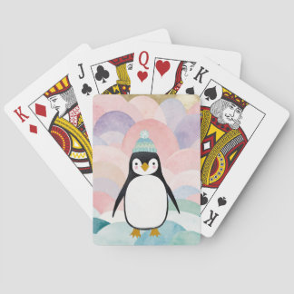 Pastel Penguin Peak Poker Cards