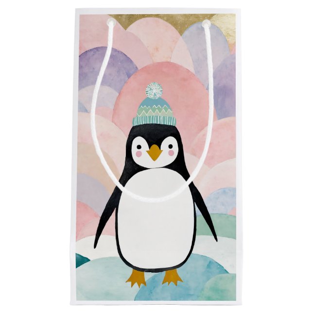 Pastel Penguin Peak Small Gift Bag (Front)