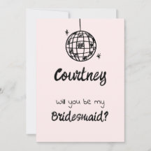 Pastel Penmanship Bridesmaid Invitation Blush