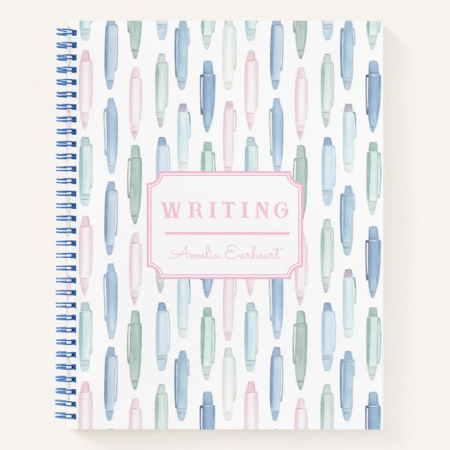 Pastel Pens  Notebook (Front)
