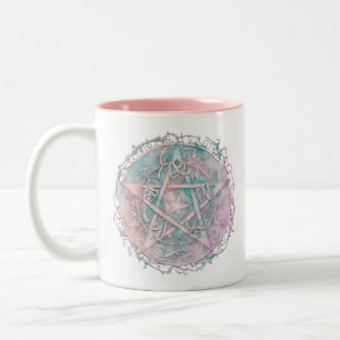 Pastel Pentagram Pagan Wiccan Witchcraft Halloween Two-Tone Coffee Mug