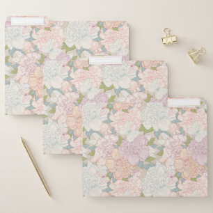 Pastel Peony & Butterfly Flower Pattern File Folder