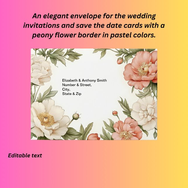 Pastel peony floral design  envelope (Creator Uploaded)