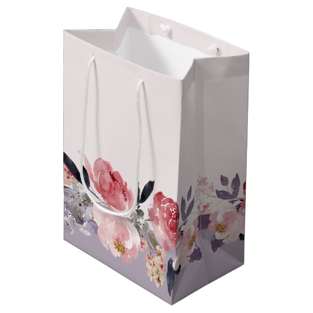 Pastel Peony Medium Gift Bag (Front Angled)