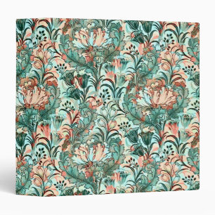 Pastel Peony Tulip Crocus William Morris Pattern 3 Ring Binder