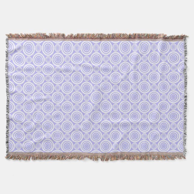 Pastel Periwinkle Blue Geometric Pattern Throw Blanket (Front)