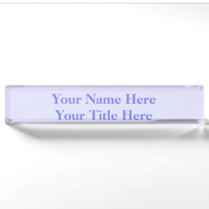 Pastel Periwinkle Purple Desk Name Plate