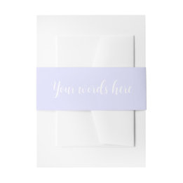 Pastel Periwinkle Purple Invitation Belly Bands Band