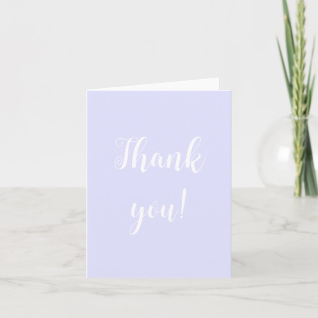 Pastel Periwinkle Purple Thank You Notes (Front)