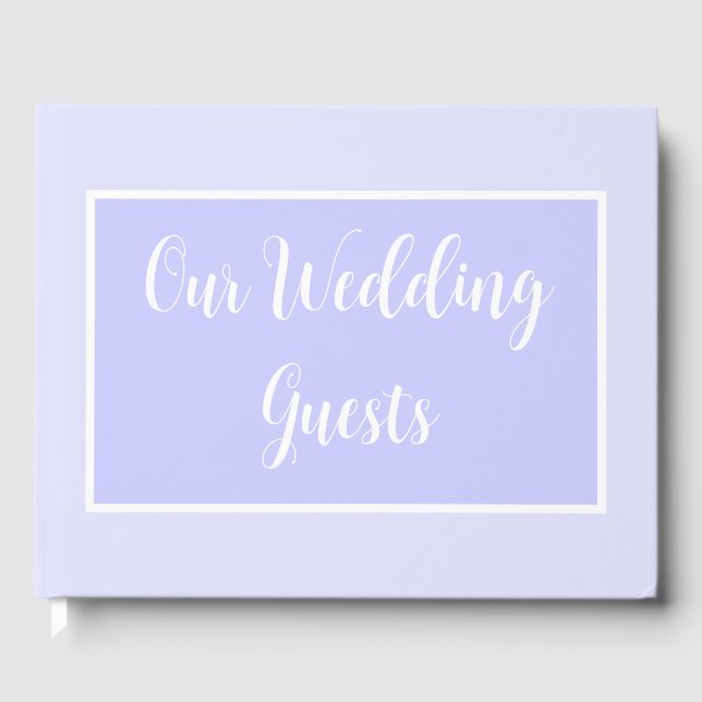 Pastel Periwinkle Purple Wedding Guest Book (Front)