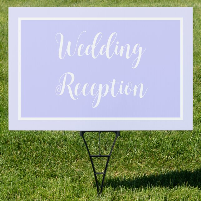 Pastel Periwinkle Purple Wedding Yard Sign (Insitu)