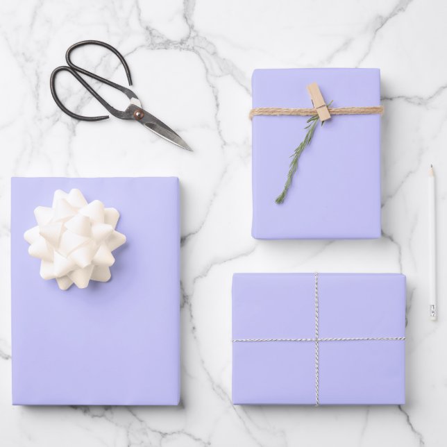 Pastel Periwinkle Solid Color | Classic | Elegant Wrapping Paper Sheets (Front)