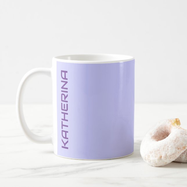 Pastel Periwinkle Solid Color Personalized  Coffee Mug (With Donut)