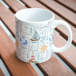 Pastel personalized name nautical marine sailing coffee mug<br><div class="desc">Pastel personalized boys name nautical marine sailing theme custom template mug. Makes a lovely custom personalized gift for boys and men - father,  brother,  grandfather,  boyfriend,  colleague and all who love sea,  ocean,  sailing,  fishing and adventures.</div>
