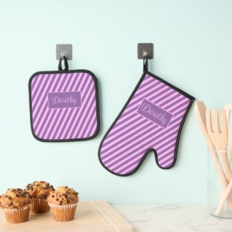 Pastel Personalized Pink and Lavender Striped 