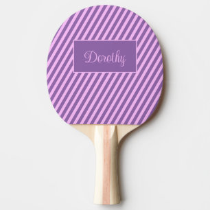 Pastel Personalized Pink and Lavender Striped Ping Pong Paddle