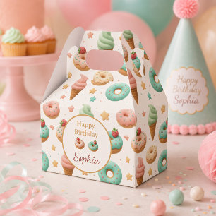 Pastel Personalized Sweet Treats Birthday Favor Boxes