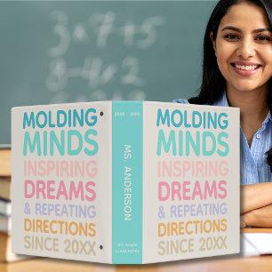 Pastel Personalized Teacher Quote Class Notes 3 Ring Binder