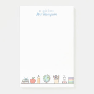 Pastel Personalized Teacher Writing Post-it Notes