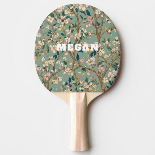 Pastel Petals A Floral Symphony Ping Pong Paddle