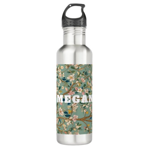 Pastel Petals A Floral Symphony Stainless Steel Water Bottle