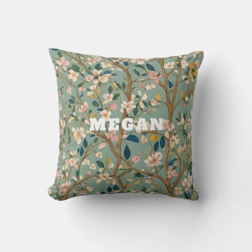 Pastel Petals A Floral Symphony Throw Pillow