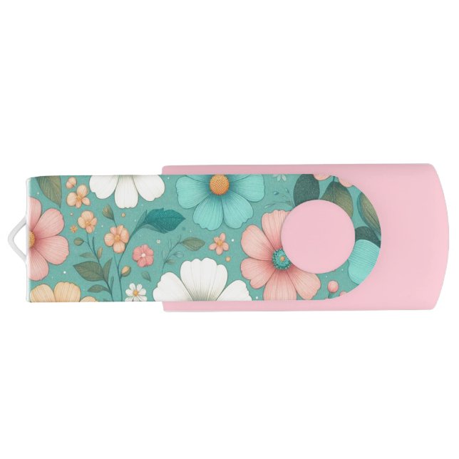 Pastel Petals Flash Drive (Back)