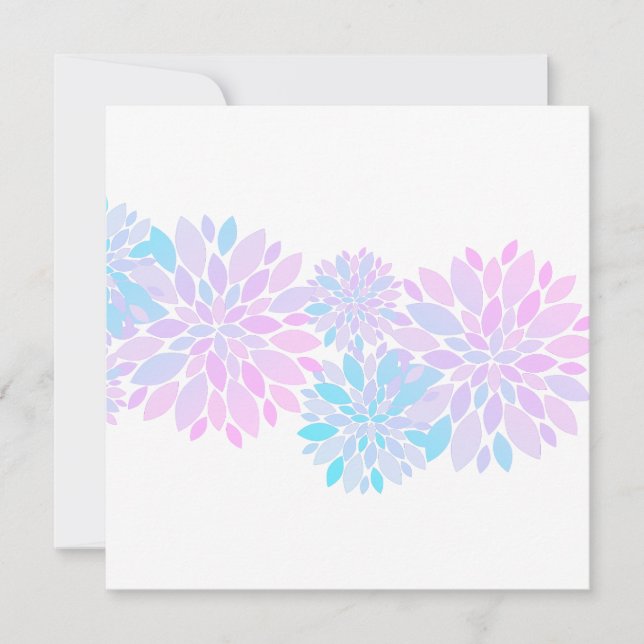 Pastel Petals Flower Pattern Flat Card (Front)