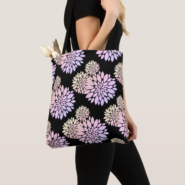 Pastel Petals Flower Pattern Tote Bag (Close Up)
