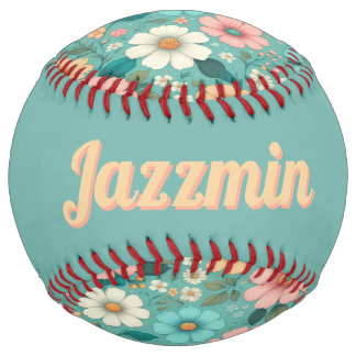 Pastel Petals (personalized) Softball